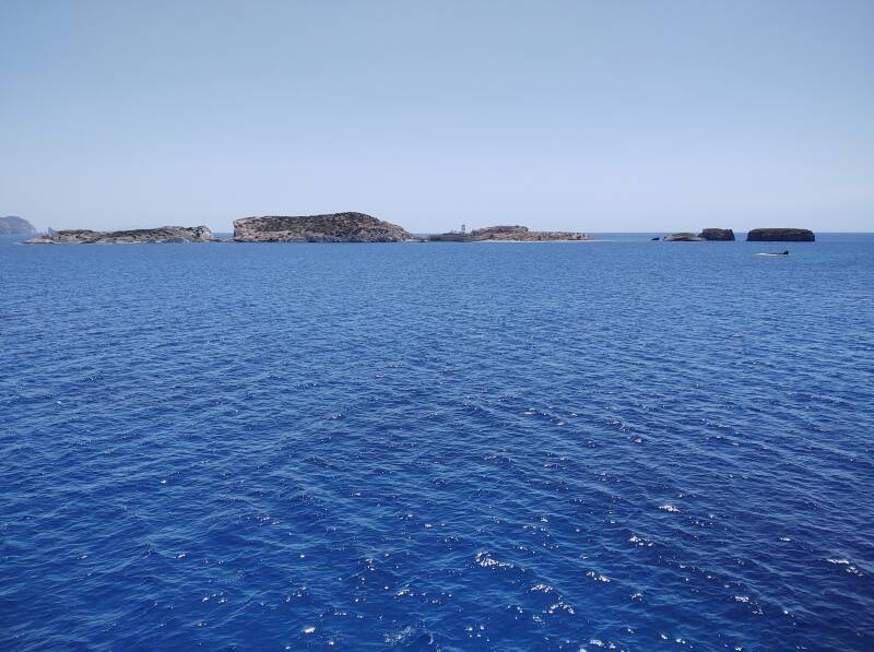 Small islet of Agios Georgios with its monastery.