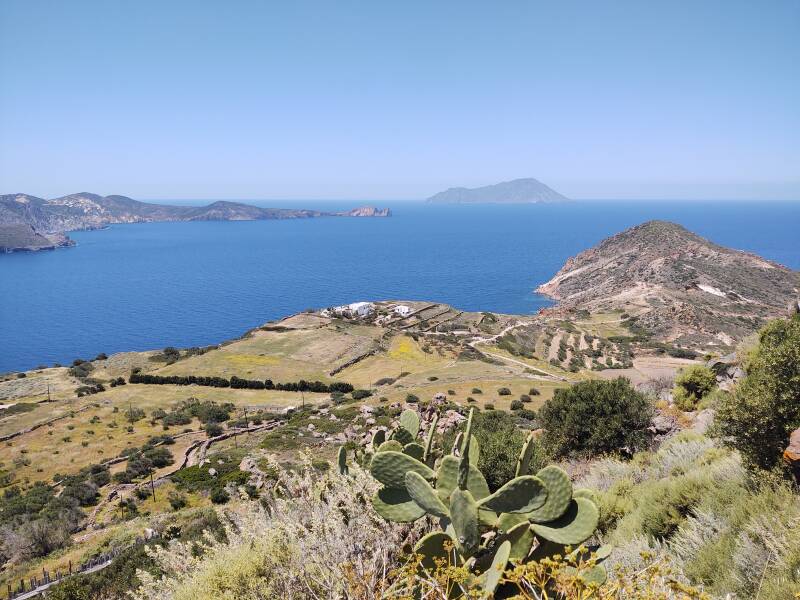 View of the bay from Plaka on Milos.