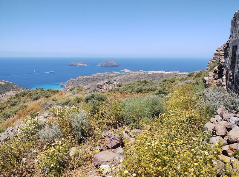 View from the Kastro above Plaka on Milos.