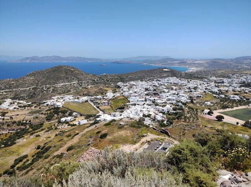 View to the east from the Kastro above Plaka on Milos.