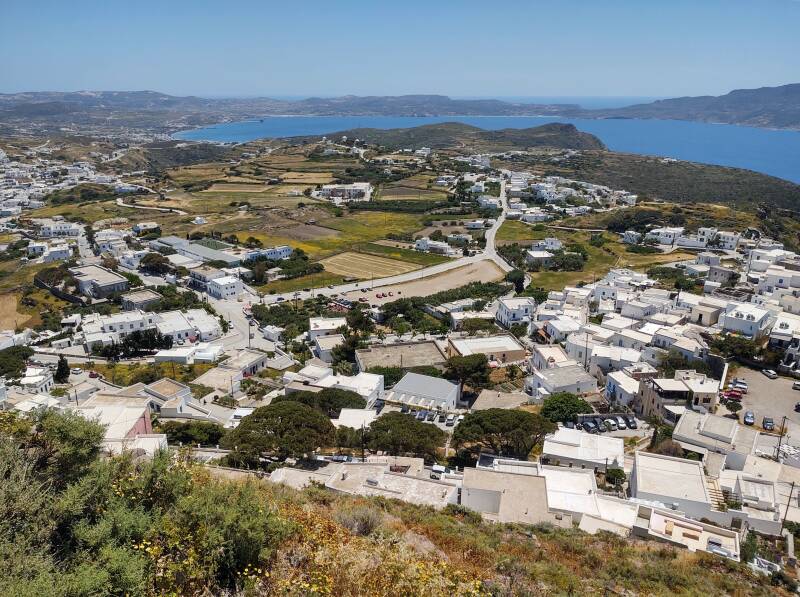 View to the south from the Kastro above Plaka on Milos.