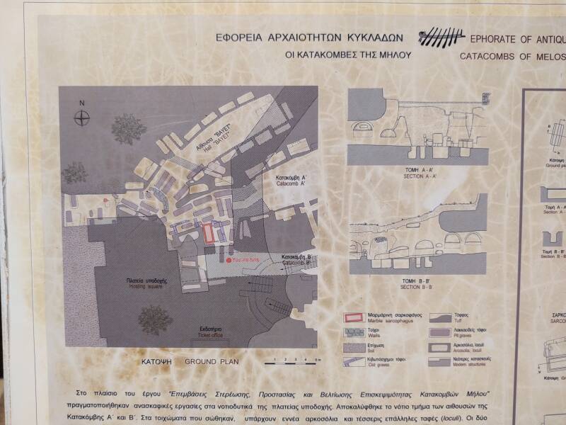 Diagram of the catacombs at Trypiti on Milos.