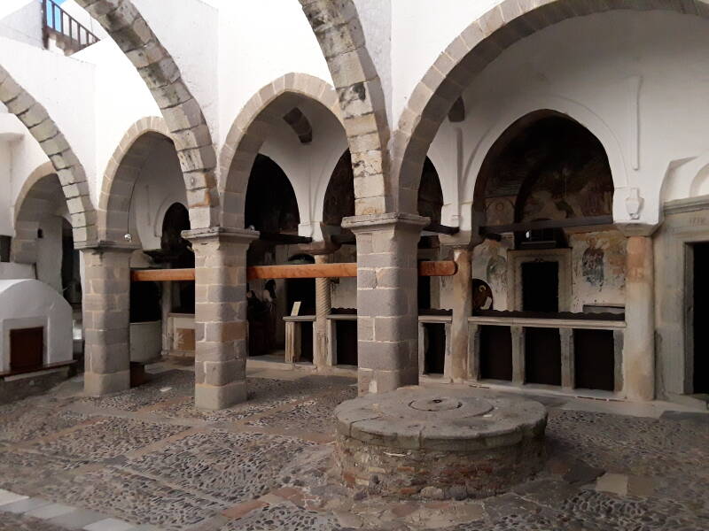 Arches and frescos at the monastery.