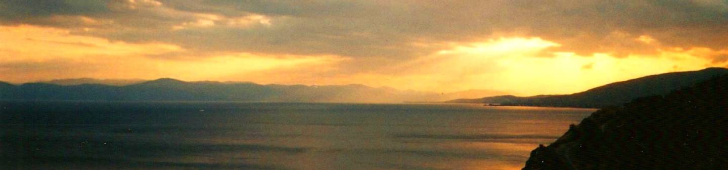 Saronic gulf as seen from the train between Athens and Corinth.