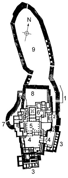 Plan of the fortress of Tiryns.