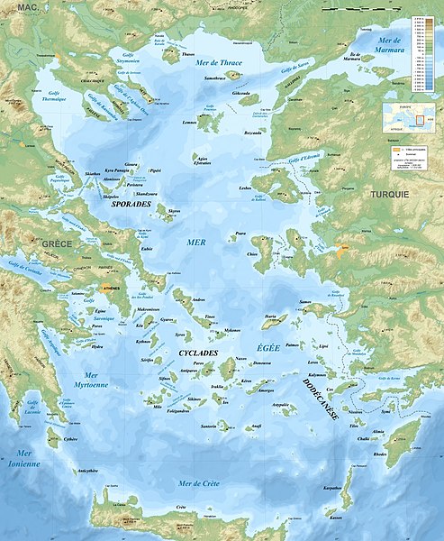 Map of the Aegean Sea by Eric Gaba aka Sting, https://en.wikipedia.org/wiki/File:Aegean_Sea_map_bathymetry-fr.jpg