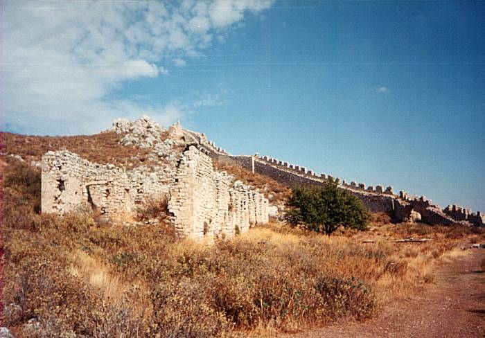 Akrokorinthos rises above Corinth.