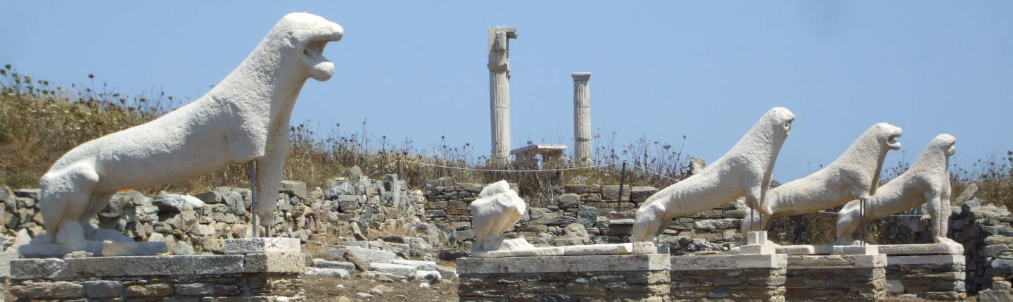 The Terrace of the Lions was built shortly before 600 BC on the sacred Greek island of Delos.