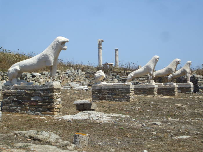 The Terrace of the Lions is at the Sanctuary of Apollo.