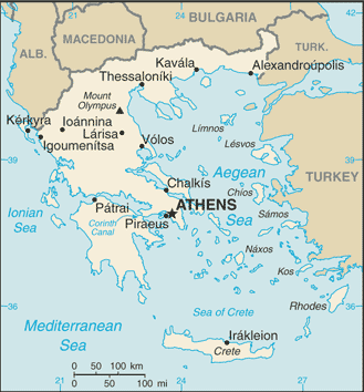 U.S. Government map of Greece.