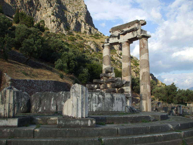 The Tholos at the sanctuary of Athena Pronaia, constructed 380-360 BC.