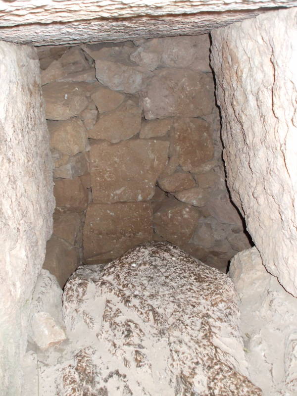 Inside the passageway to the ethylene seep below the Temple of Apollo in Delphi.