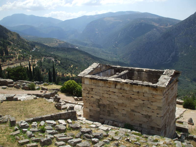The Athenian treasury in Delphi.
