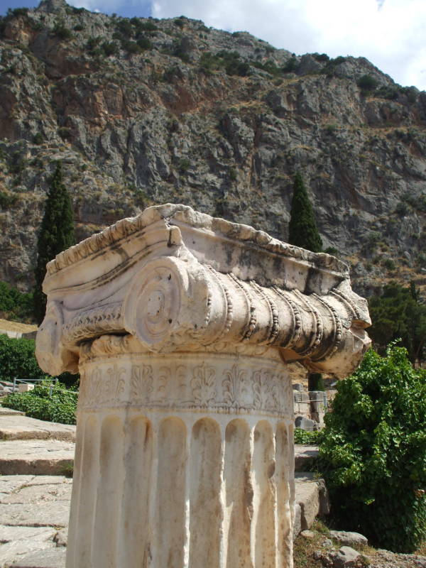 Marble column at Delphi.