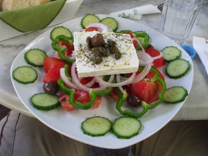 Salad on the Greek island of Paros.