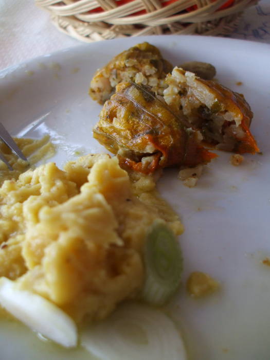 Fried zucchini blossoms on the Greek island of Ios.