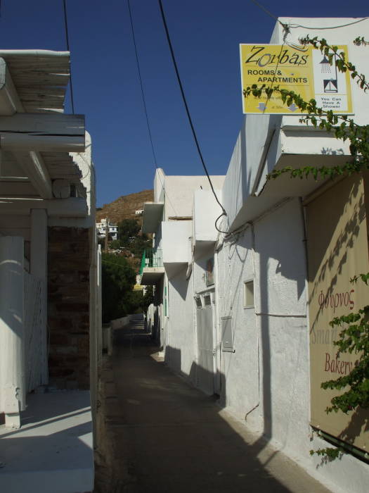 Passageway toward Zorba's rooms on Ios island.