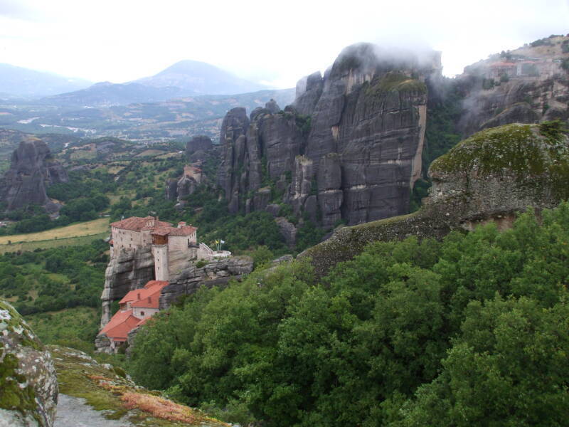 Greek Orthodox monasteries of Agiou Nikolaou Anapafsa and Agias Varvaras Rousanou in Meteora.
