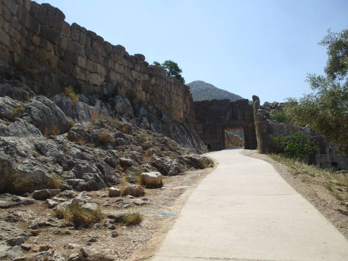 Entry to the ancient site of Mycenae.