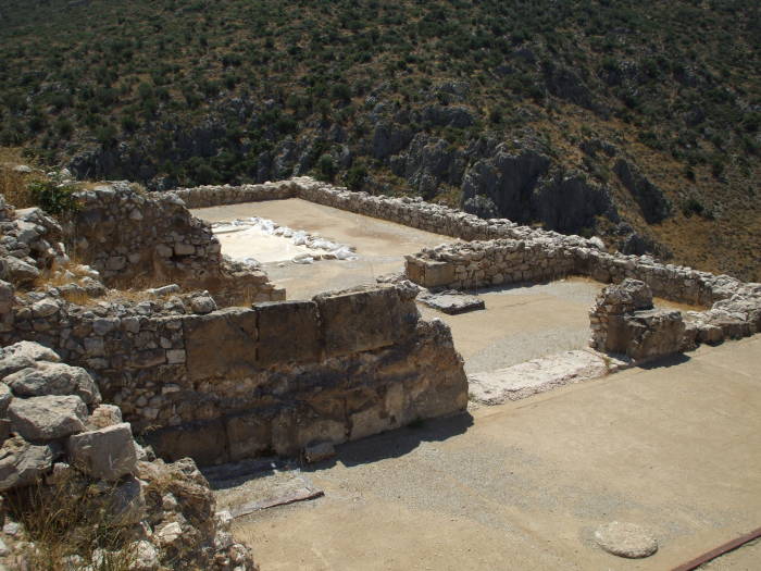 The megaron of the Mycenae palace.