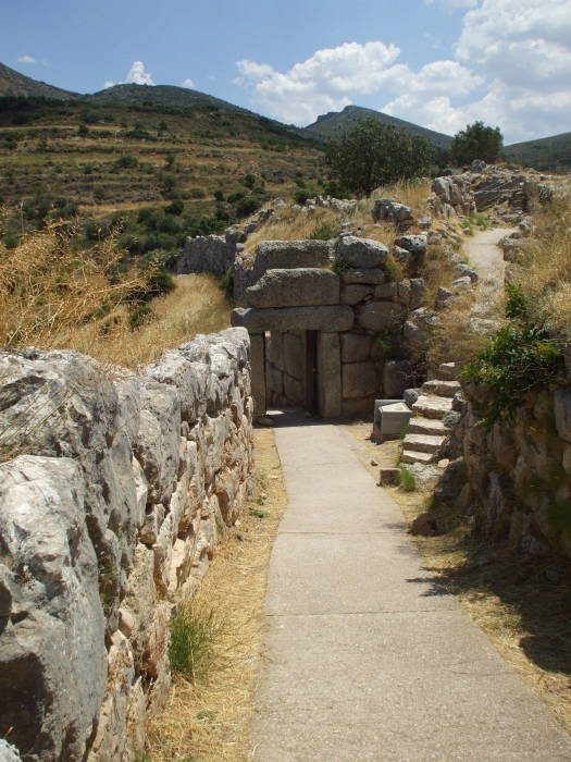 North (Postern) Gate at the entry to the ancient site of Mycenae.