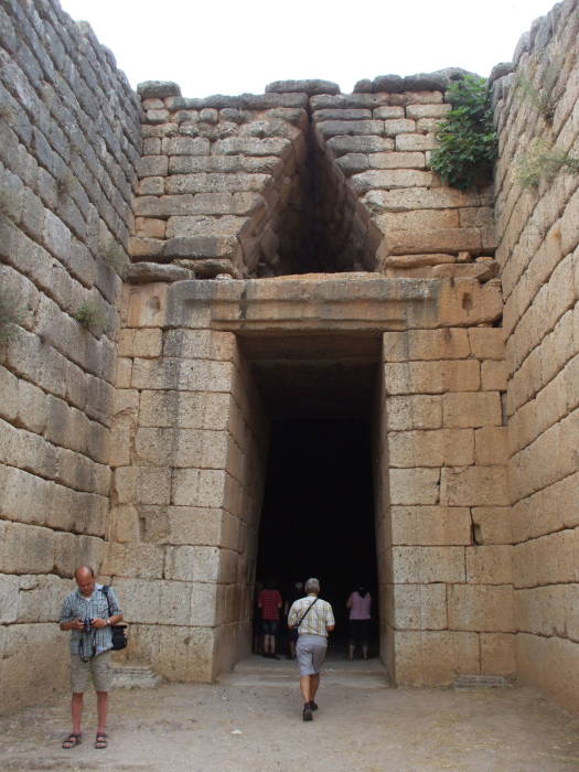 Stomion or entrance to the 'Treasury of Atreus' or 'Tomb of Agamemnon' tholos or 'beehive' tomb.