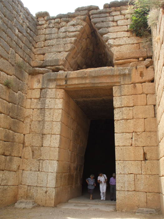 Stomion or entrance to the 'Treasury of Atreus' or 'Tomb of Agamemnon' tholos or 'beehive' tomb.