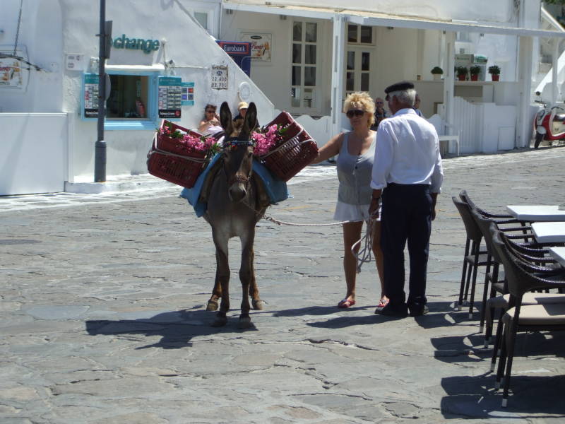 Local freight transport in Hora on Mykonos.