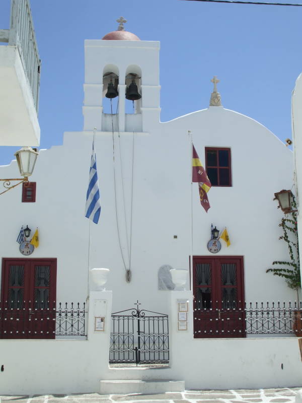 Exterior of a church in Hora, Mykonos.