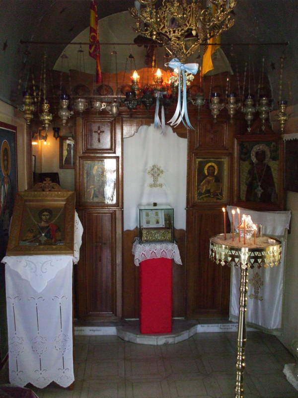 Interior of a Greek Orthodox chapel in Hora, Mykonos.