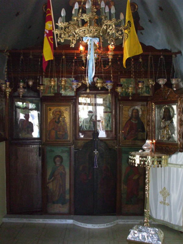 Interior of a Greek Orthodox chapel in Hora, Mykonos.