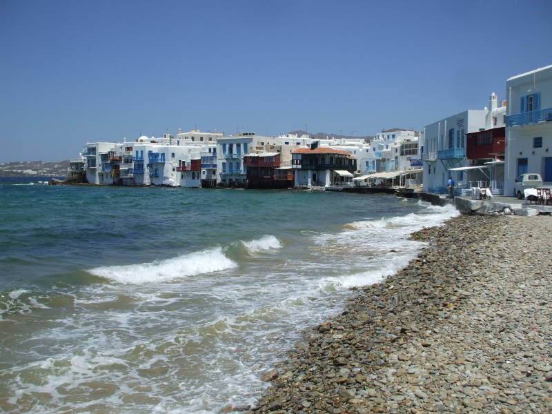 Little Venice, on the west side of Hora, on Mykonos.