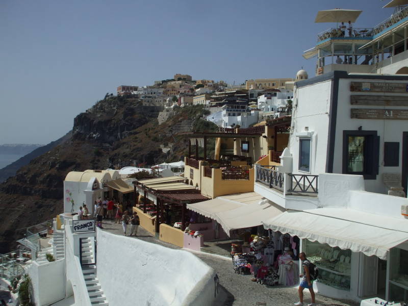 Mid-day on Santorini.