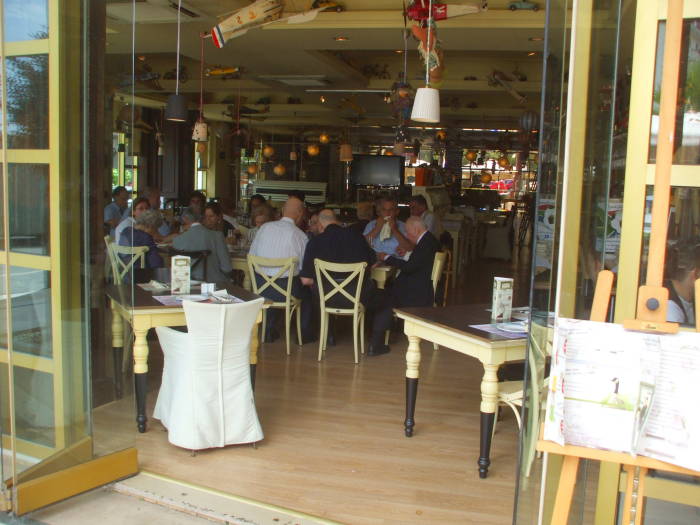 Restaurant interior on Platea Aristotelous in Thessaloniki.