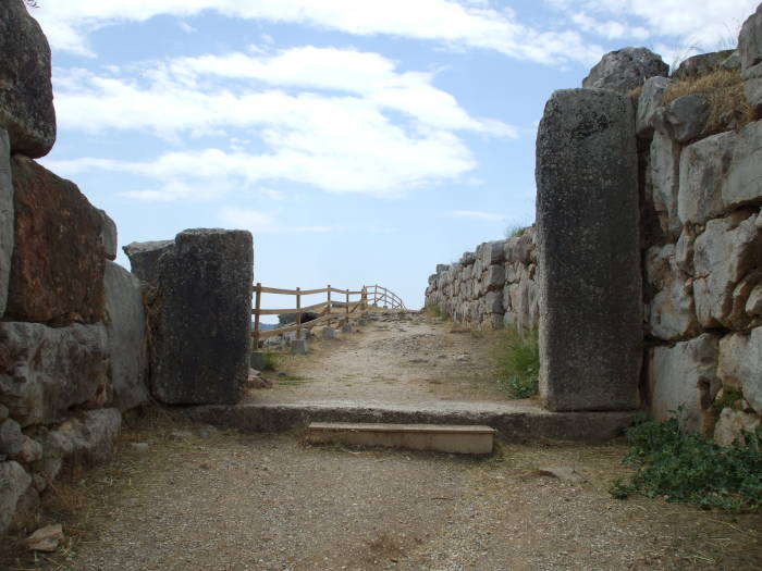 Main door or gate to the Mycenaean fortress of Tiryns.