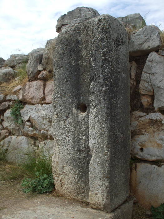 Gateway frame at the main entrance to the Mycenaean fortress of Tiryns.