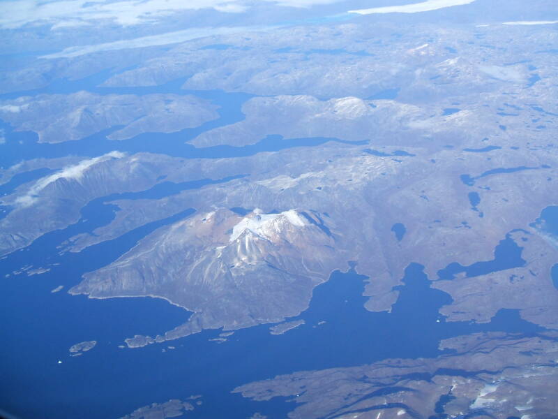 View of Greenland from on board Air Canada flight 857 from London Heathrow to Toronto, 20 September 2006.  Airbus 330 seat 41K, climbed to FL 400 in second half of flight.