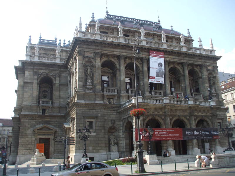 Hungarian State Opera House along Andrássy út in Budapest.