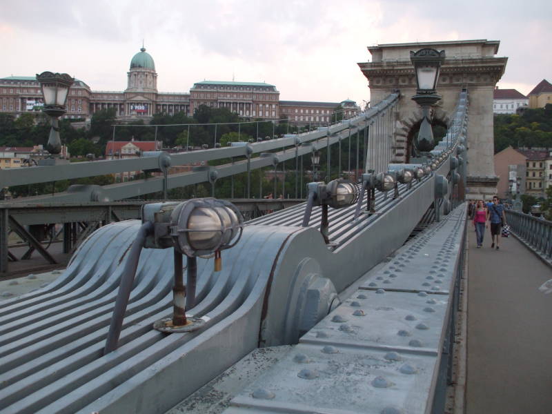 Construction details of the structure of the Chain Bridge across the Danube in Budapest.