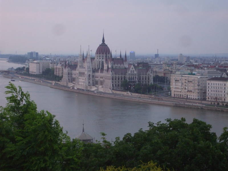 The Hungarian Parliament building as seen from Castle Hill.