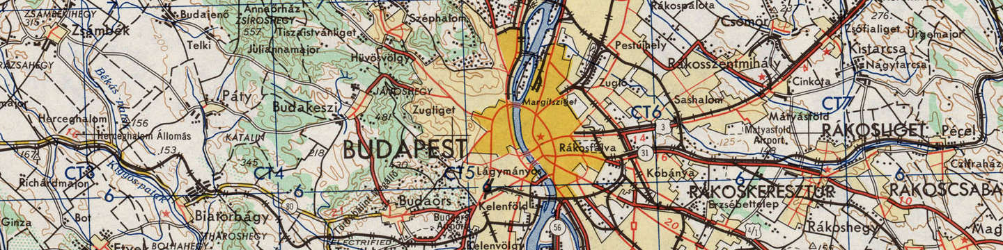 Map of Hungary showing Budapest.
