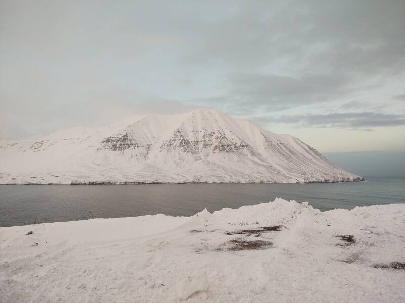 Looking across the Ólafsfjörður fjord, opening to the Greenland sea.