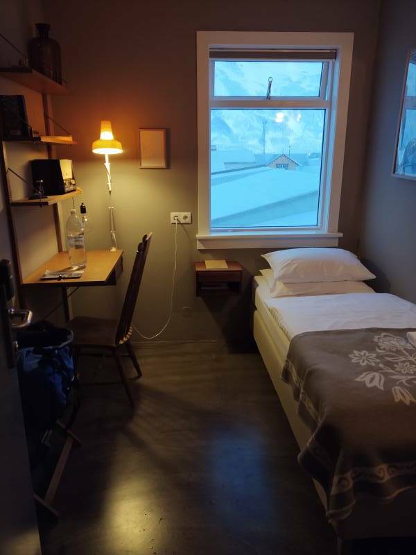 My room in the Siglunes Guesthouse in Siglufjörður.