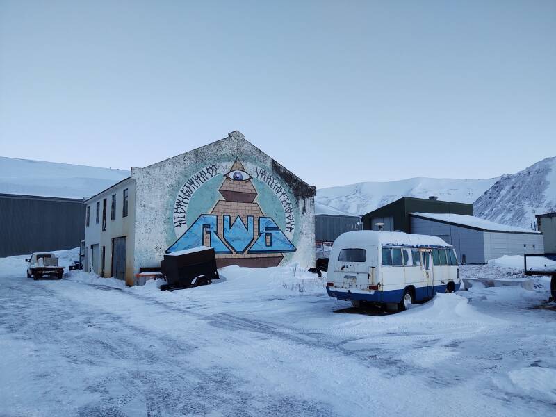 Illuminati symbol with runes in Siglufjörður.