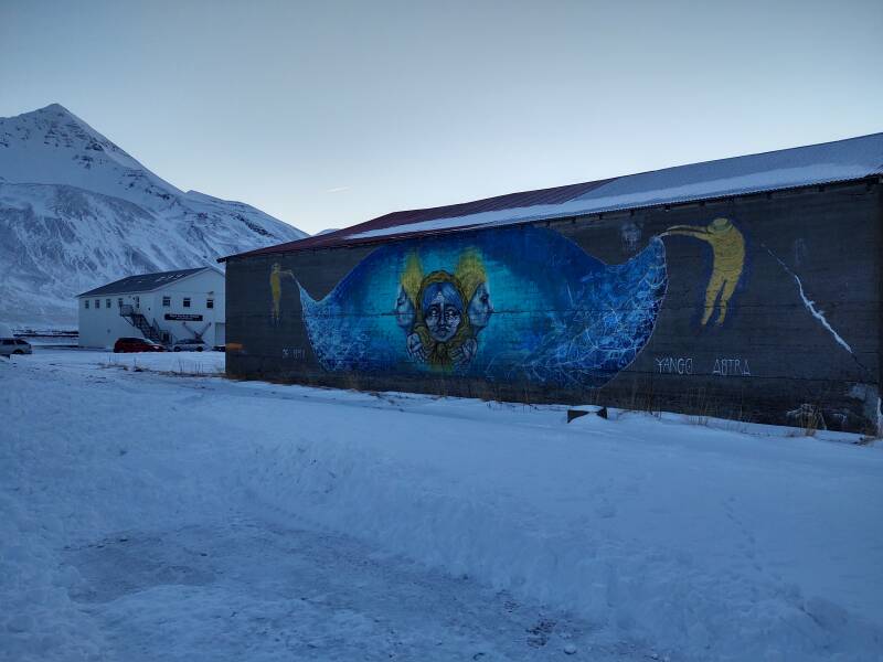 Mural by the Segull 67 brew pub in Siglufjörður.