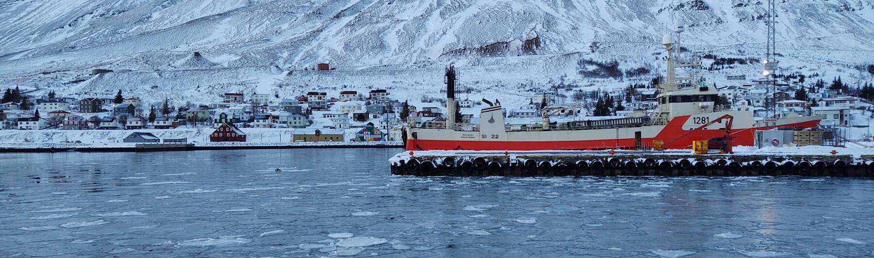 Harbor in Siglufjörður in northern Iceland.