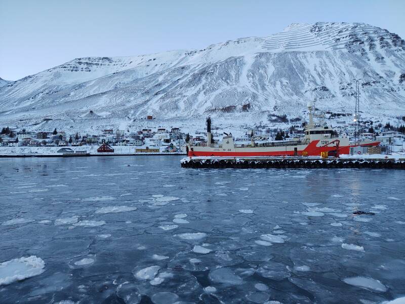 Mulaberg, a modern fishing ship in Siglufjörður.