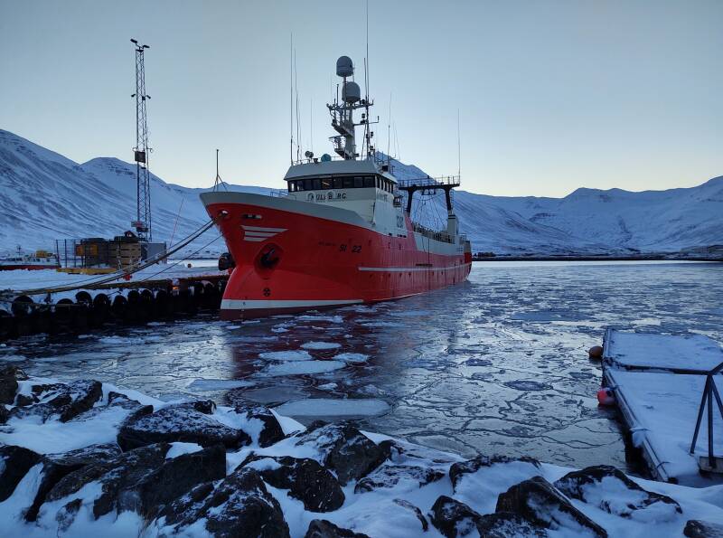 Mulaberg, a modern fishing ship in Siglufjörður.