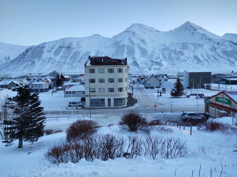 View from Lutheran church in Siglufjörður.