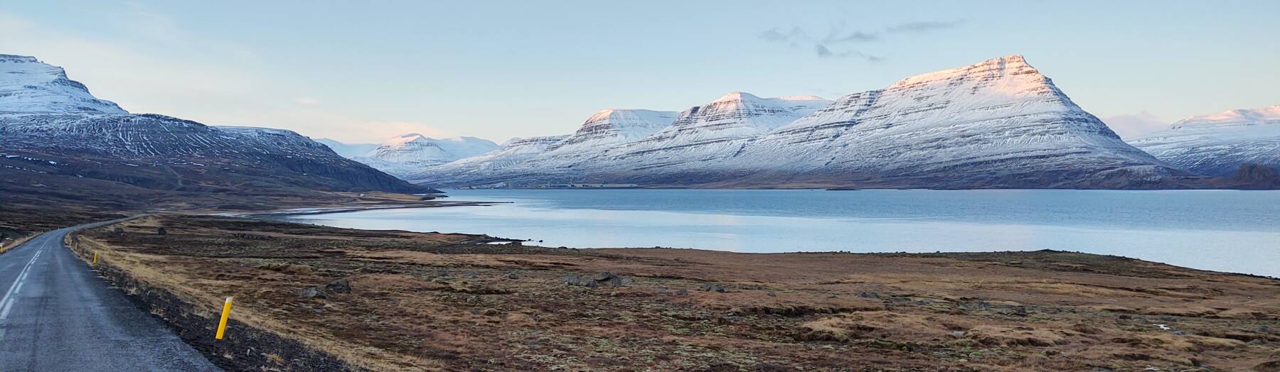 Reyðarfjörður fjord in Iceland.